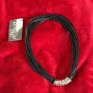 Chic Black and Silver Multi-Strand Necklace